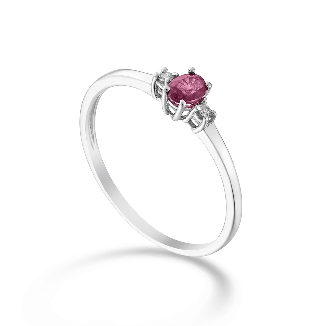 Mikiko och 9k ruby ​​n. oval 4x3 ct.0,20 diam. 0,02 ct MA5190R4RBN