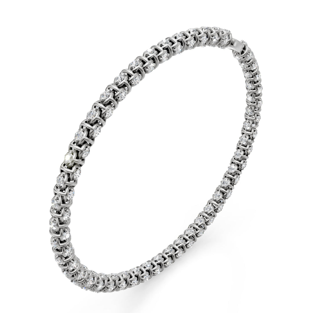 Golay armband i mjukt mesh med diamanter 0,014 ct vit BD540D0017B-175-24284110046