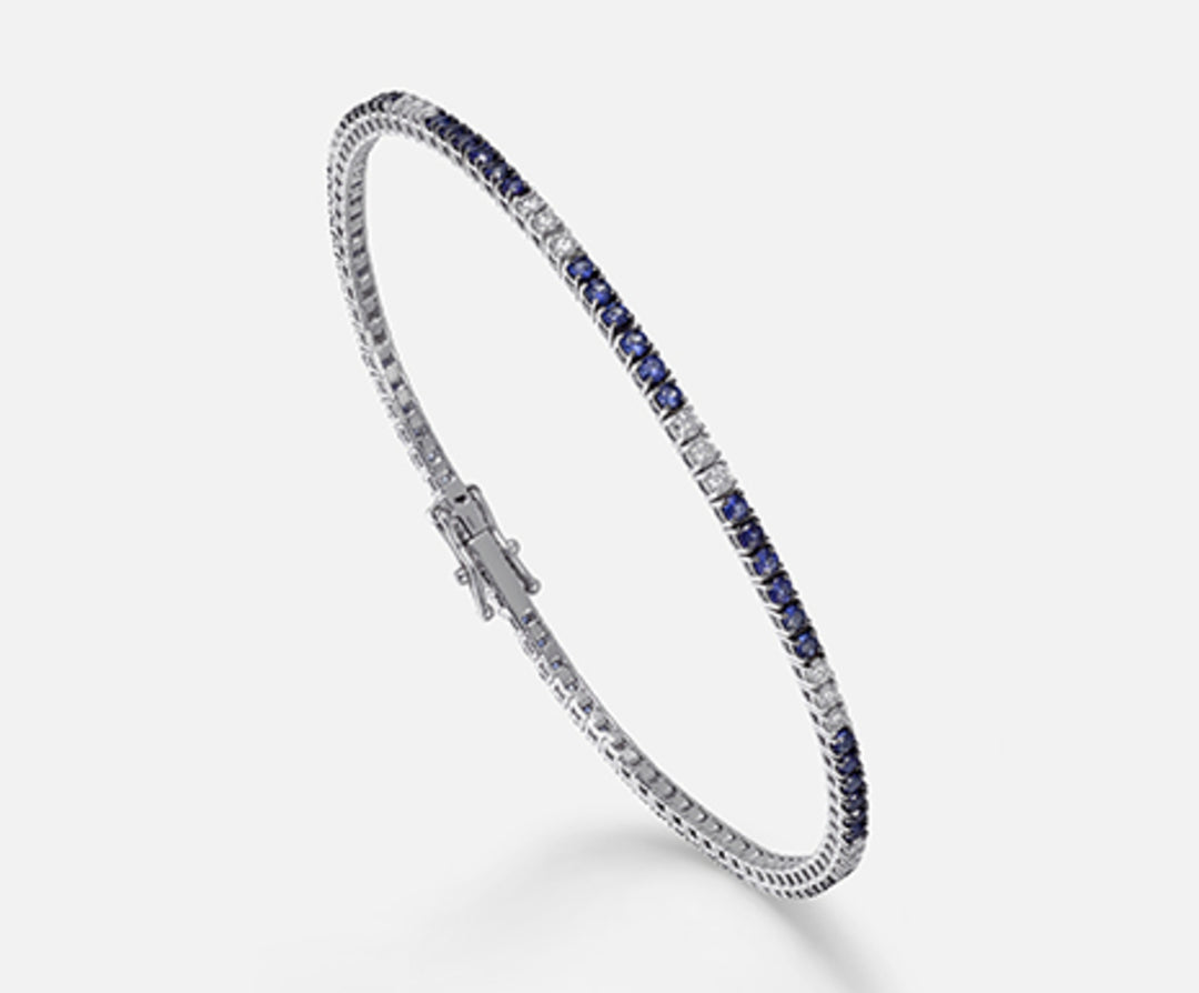 Nihama Br Tennis 18 Karat Saphire 1,31 ct Durchm. ct.0,54 cm.17,5 NB5018O4ZFD185.17,5