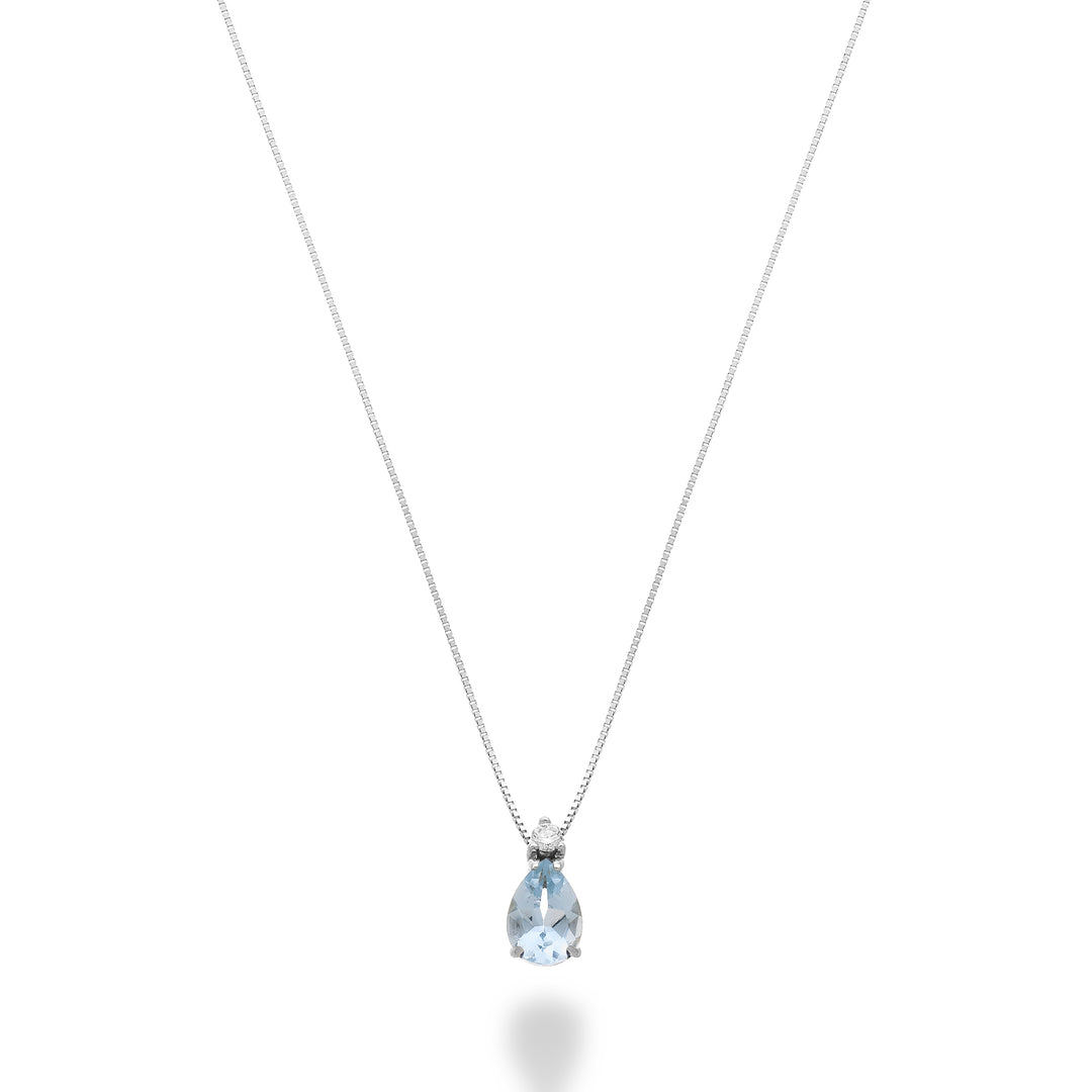 Mikiko cl 18k Aquamarin Tropfen 6x4 mit Diamant MD5191O4AM