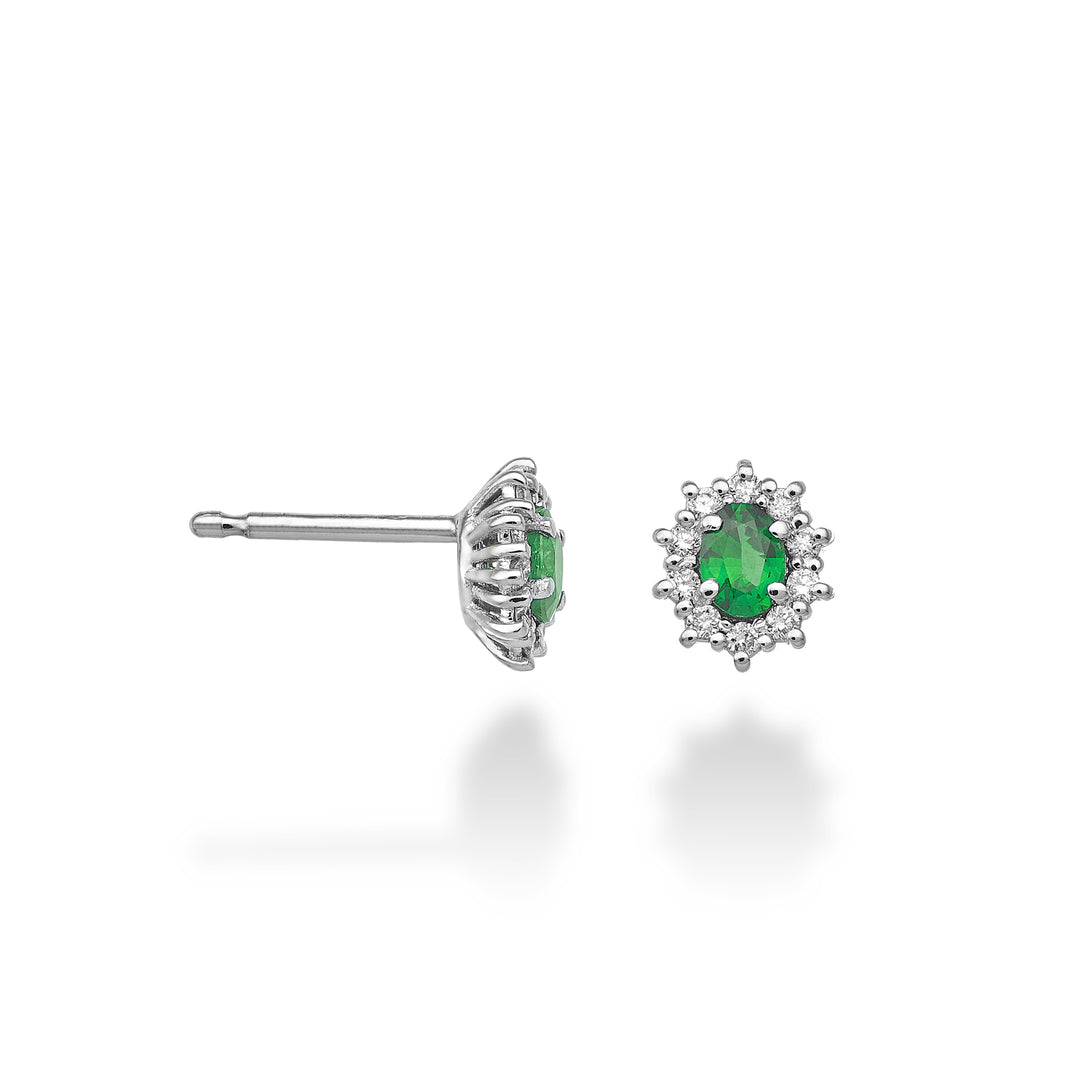 Nihama eller 9k oval smaragd 4x3 ct.0,30 diam. 0,16 ct NO5103R4BE