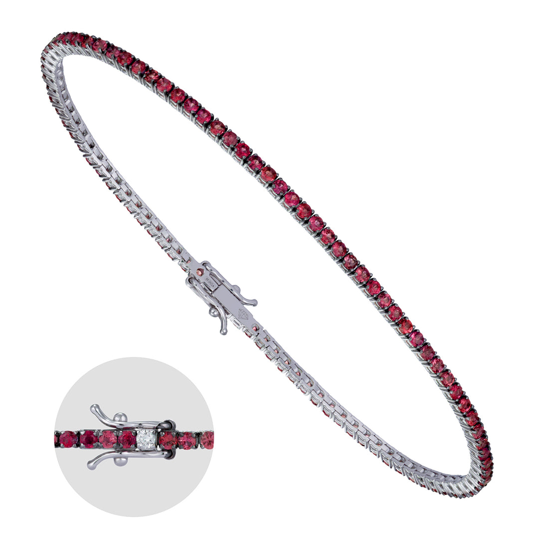 World Diamond Group tennisarmbånd bezel wire med rubiner og 1 plet BTF001RUDI2A-23233110011