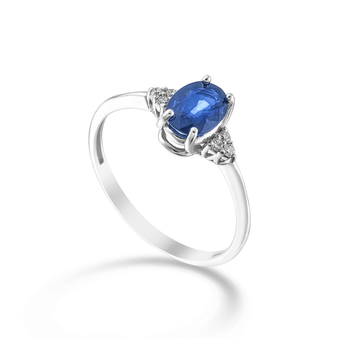 Mikiko en 9k oval safir 7x5 og sidediamanter MA5210R4ZFD