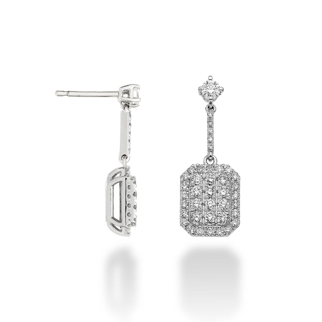 Golay multi-stone earrings octagonal shape and bar OMPC001DI-23081110014