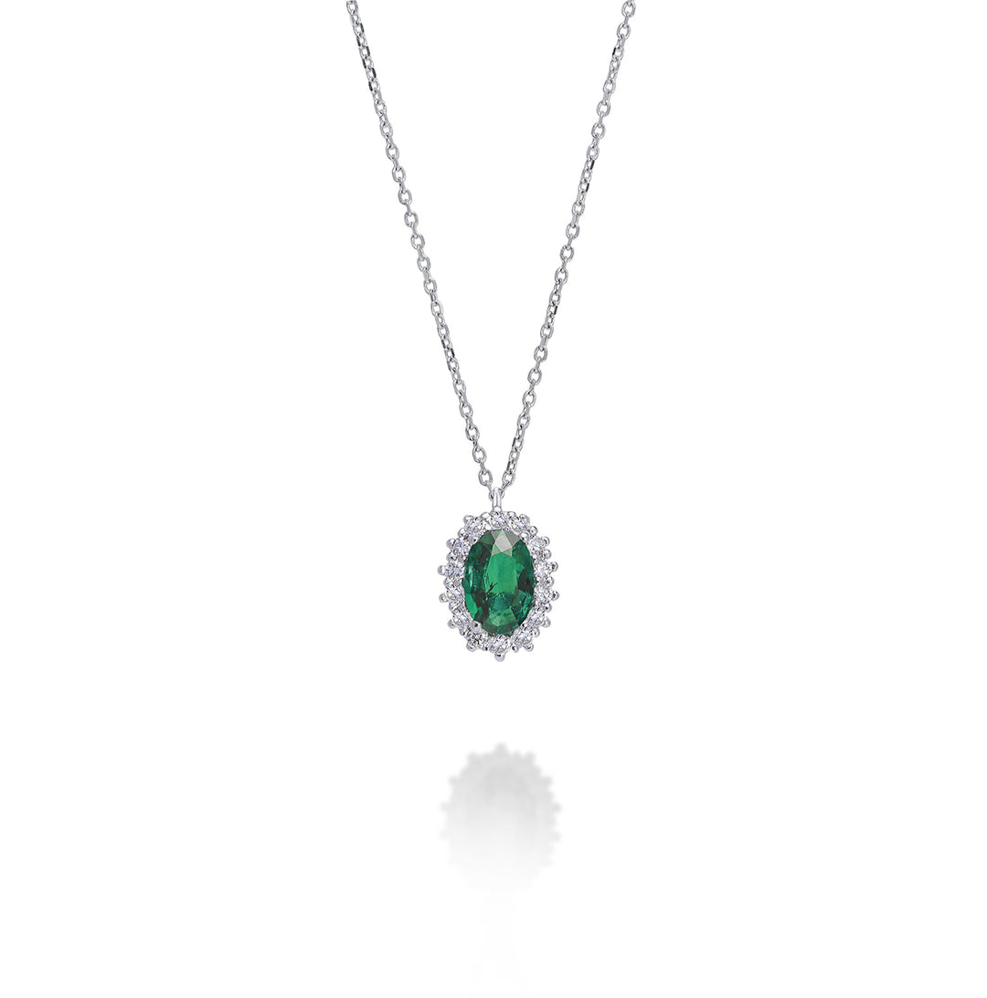 Mikiko cl 9k oval emerald 6x4 ct.0.30 diam. ct.0.13 MD5086R4BE