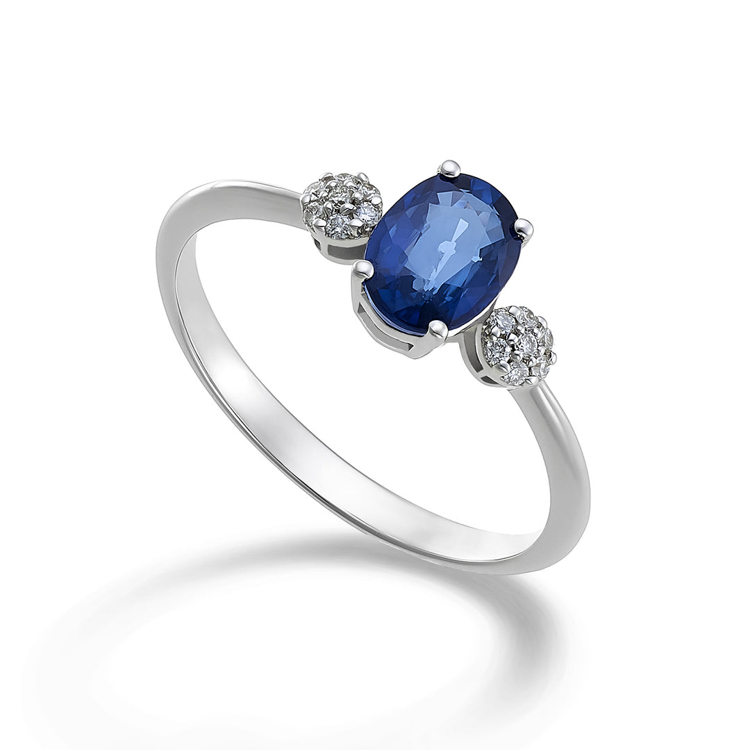 Mikiko an 18k sapphire n. oval 7x5 ct.1.05 diam. 0.10 ct MA5058O4ZFN105