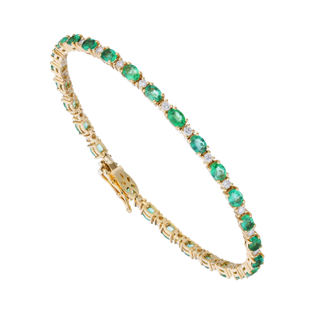Golay tennisarmband med ovala smaragder och diamanter BCT027SMDI1-23272110019