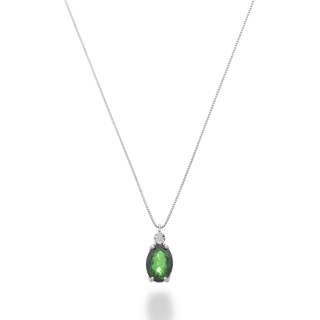 Mikiko cl 18k Smaragd n. 7x5 Oval mit Diamant MD5186O4SMN070
