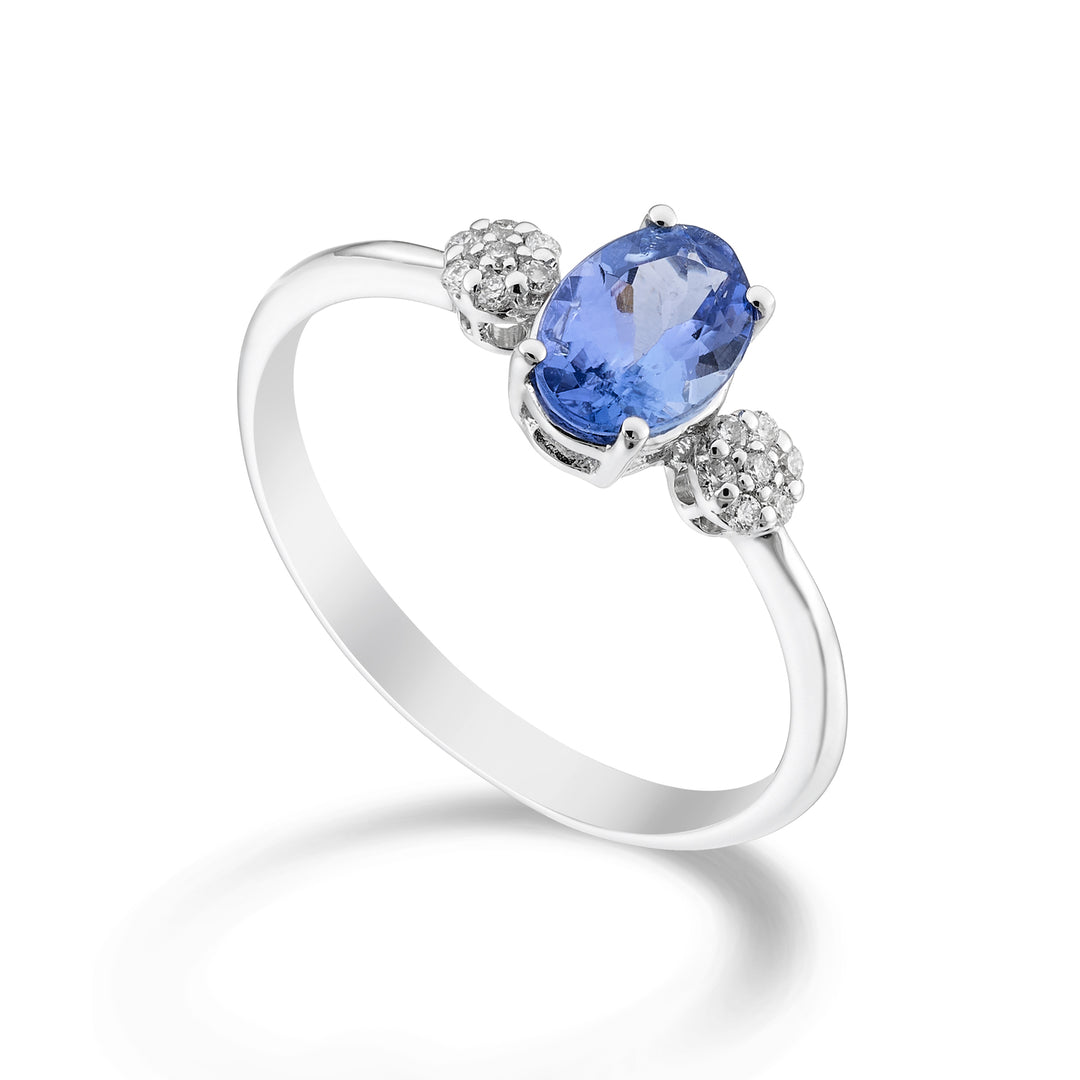 Mikiko ein 18k Tansanit n. oval 7x5 ct.0,60 Durchm. ct.0,08 MA5058O4TZN