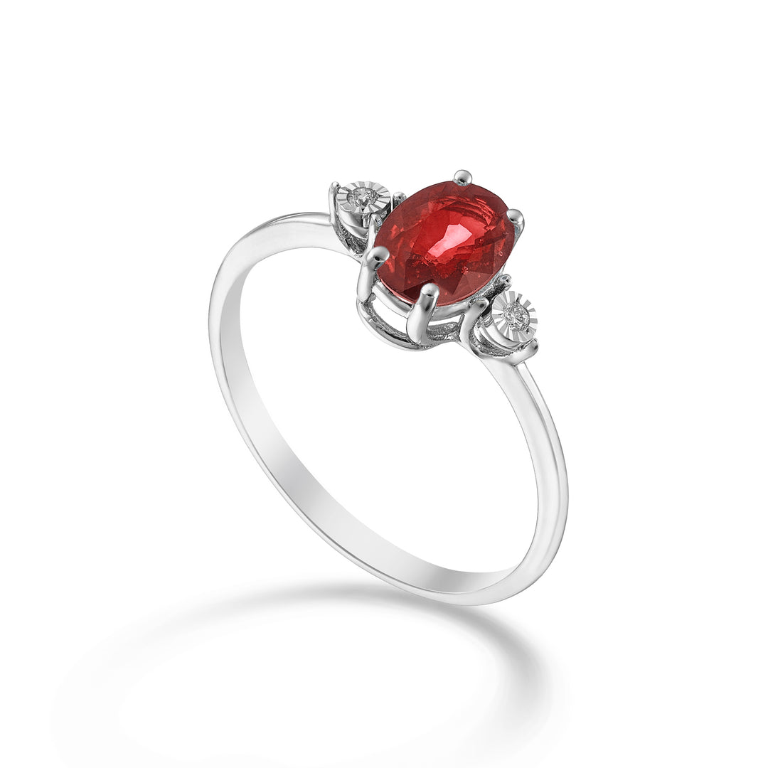 Mikiko och 18k ruby ​​n. 7x5 ovala och sidodiamanter MA5213O4RBN080