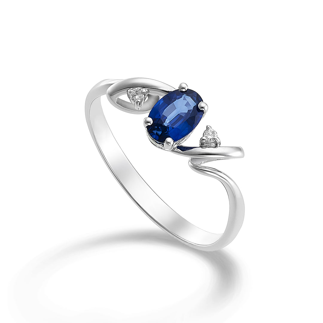 Mikiko en 18k oval safir 6x4 ct.0,40 diam. 0,02 ct MA5057O4ZFD