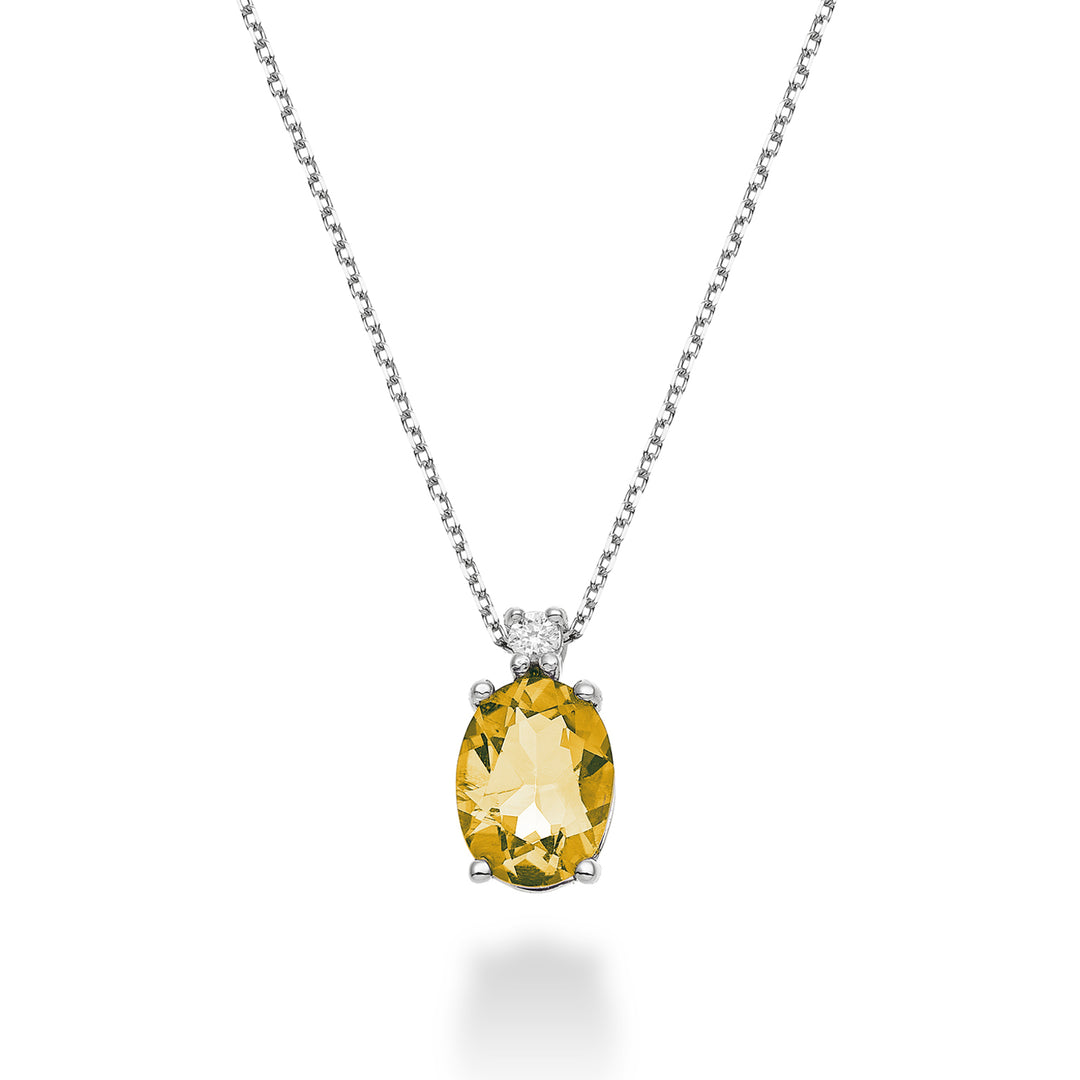 Mikiko cl 18k oval citrine 8x6 ct.1,10 diam. ct.0,025 MD5036O4CITR