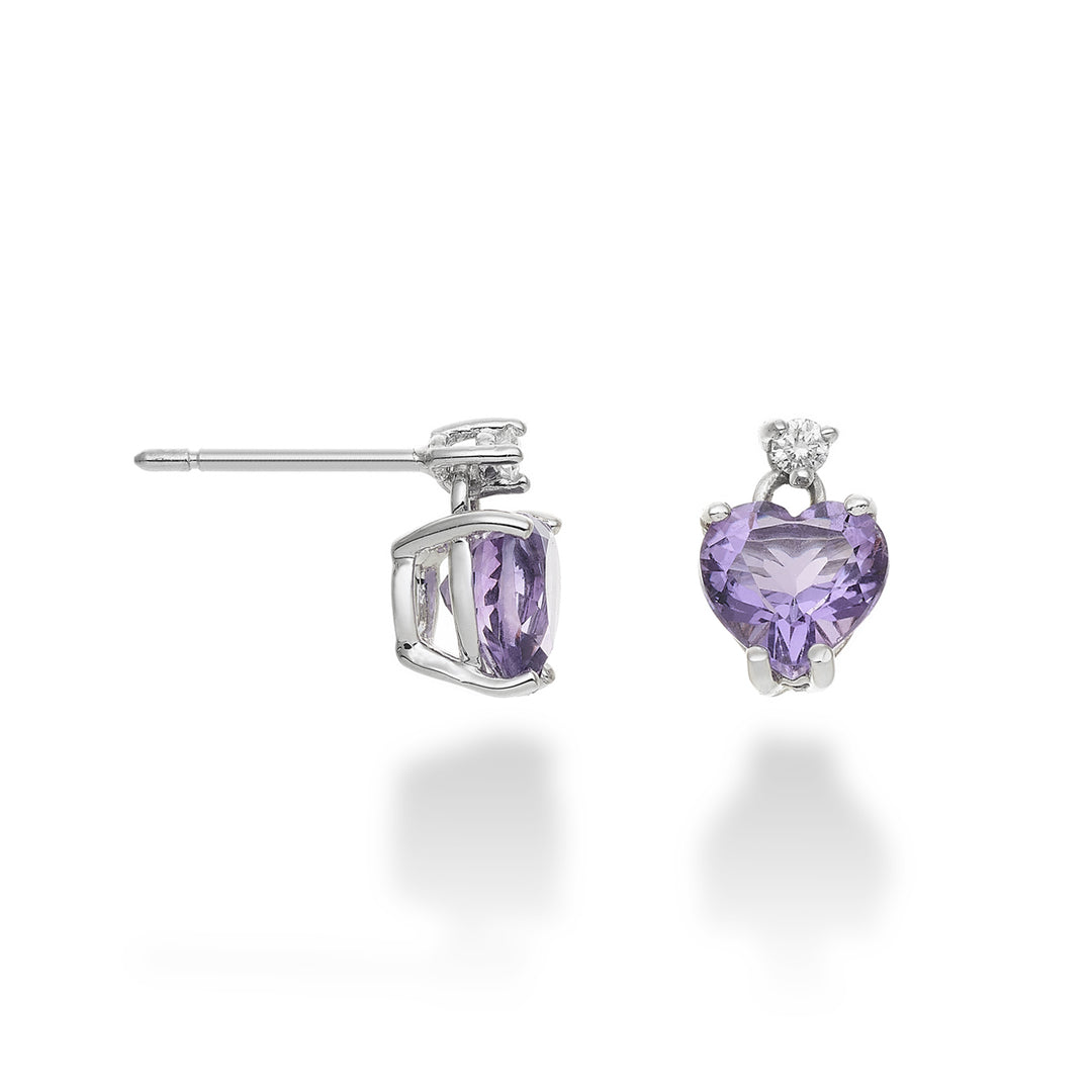 Mikiko oder 18k Amethystherz 6x6 ct.1,30 Durchm. ct.0,04 MOCL198DIAMET66O4