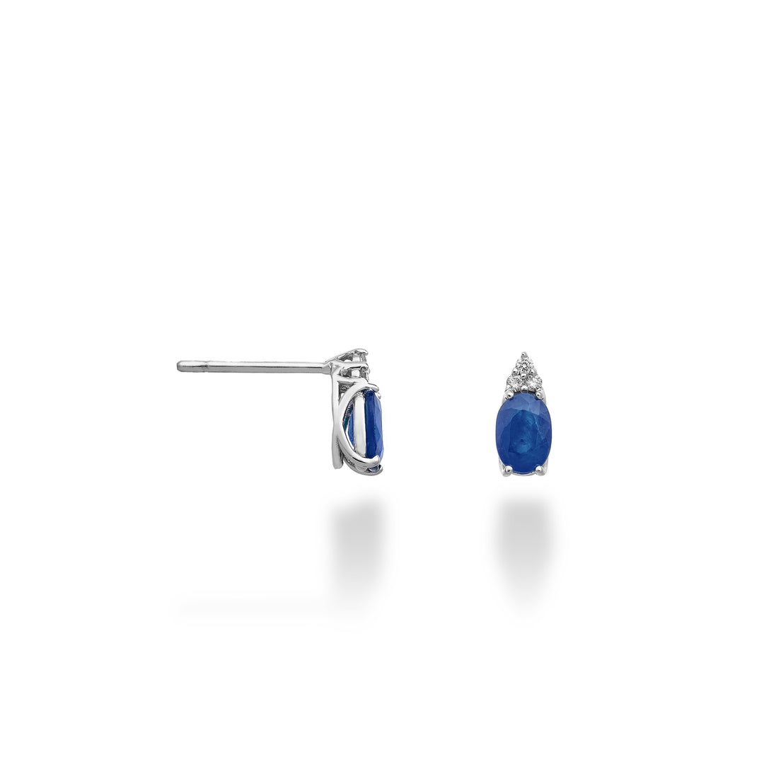 Nihama eller 18k oval safir 6x4 och tre diamanter NO5171O4ZFD