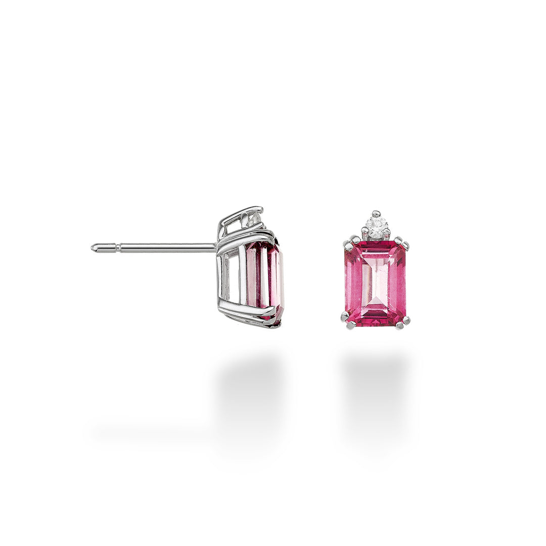 Nihama oder 18k achteckiger rosa Topas 7x5 ct.2,20 Durchm. ct.0,05 NOCL090DITPPK2O4