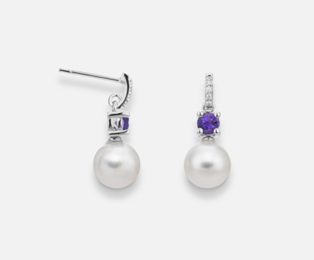 Nihama oder 18k fw 7,5/8 runder Amethyst, mm3,5 ct.0,32 dia ct.0,03 NO1534O4FABI075