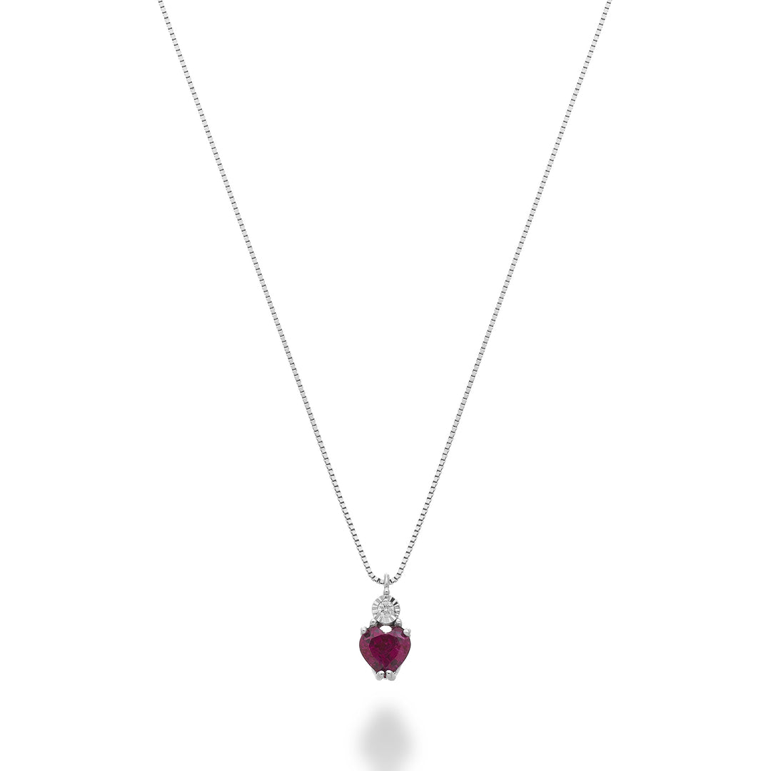 Nihama cl 18k rubinhjerte 4x4 med diamant ND5196O4RBR
