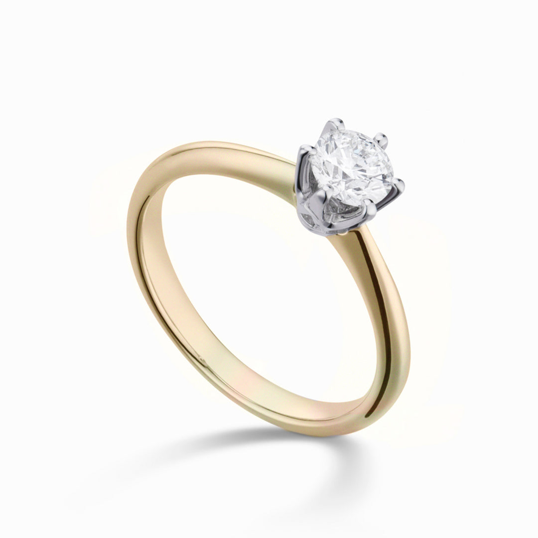 Mikiko an 18kt lab g.d. 1,00 ct gul skaft-vit ram MXD00AN007O7BI100
