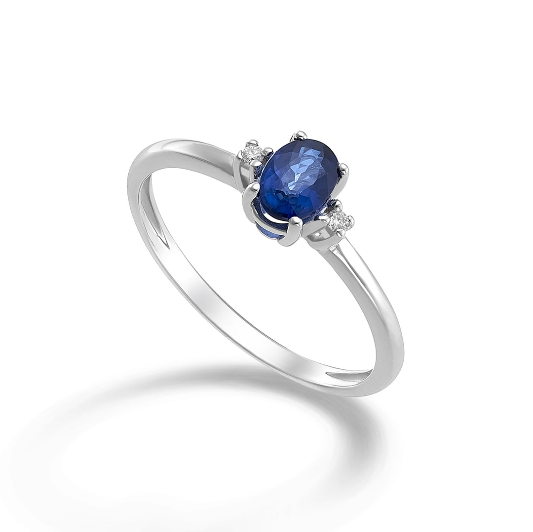 Nihama, ein 9-karätiger ovaler Saphir mit 6 x 4 ct. 0,40 Durchm. 0,02 ct NA5072R4ZFD