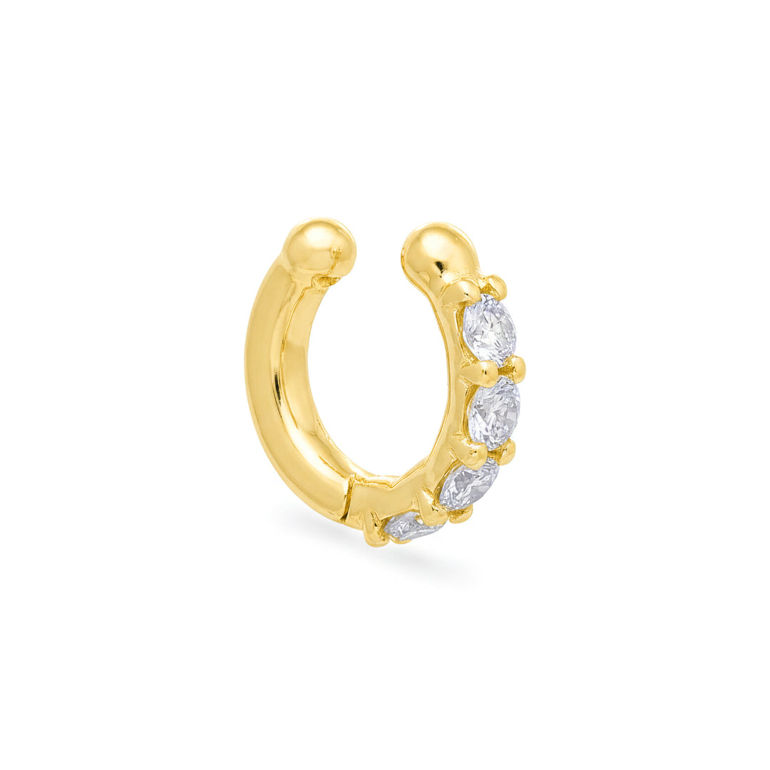 Mikiko or ear cuff spring 9kt with four lab g.d. in yellow gold MXDOEC781R1BI032