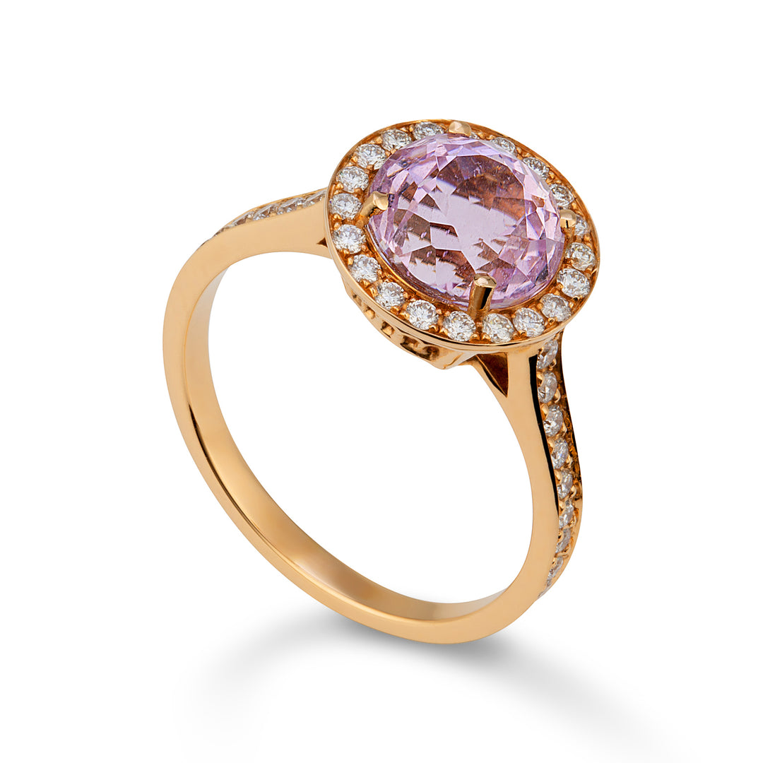 World Diamond Group ring kunzite rund 8x8 og diamanter ACLC71DIKZ1-22186110058