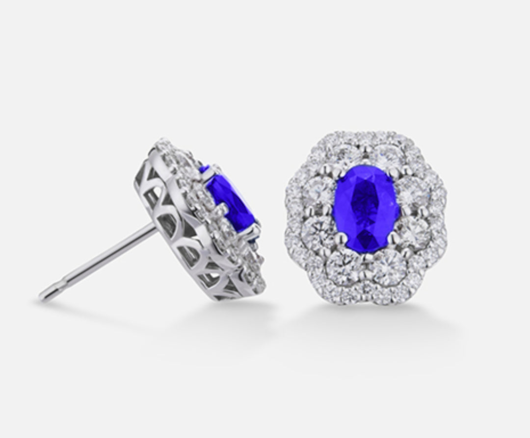 Mikiko oder 18k Tansanit n. oval 6x4 ct.0,76 dia ct.1,26 MO5036O4TZN