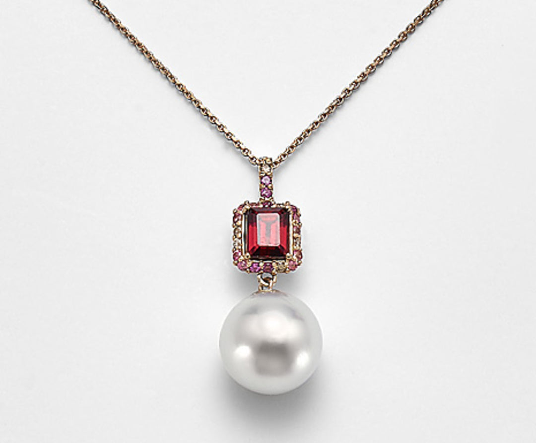 Mikiko cl 18k sspw 11/12 ct.0,06 diam brown, pink tourmaline and rhodolite MD0984O3SABI110