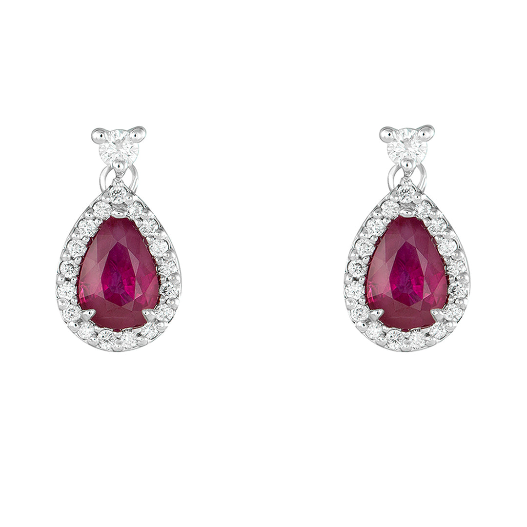 Golay 6x4 drop ruby earrings with contour OCL031DIRU-22028110037