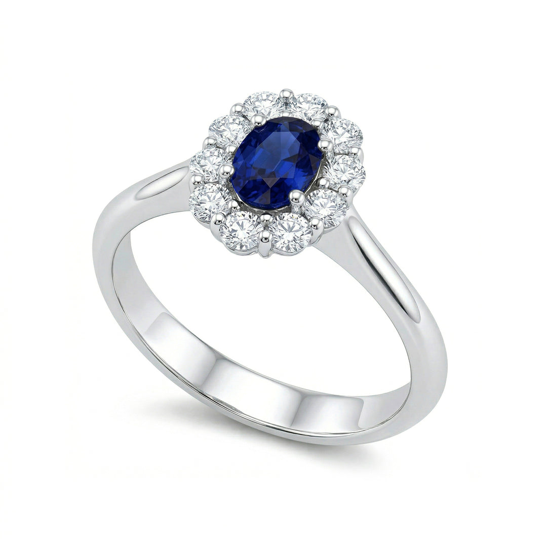 Golay oval safirring 6x4 och diamanter ACL042DIZB-25143110287
