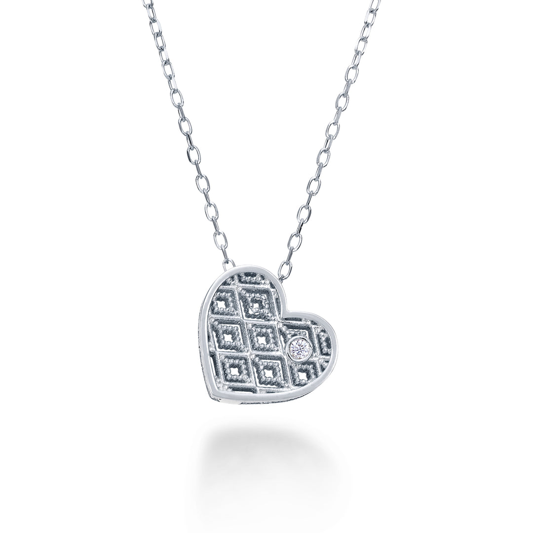 Mikiko cl 18k vitguld hjärta diam. ct.0,01 MDHEART4