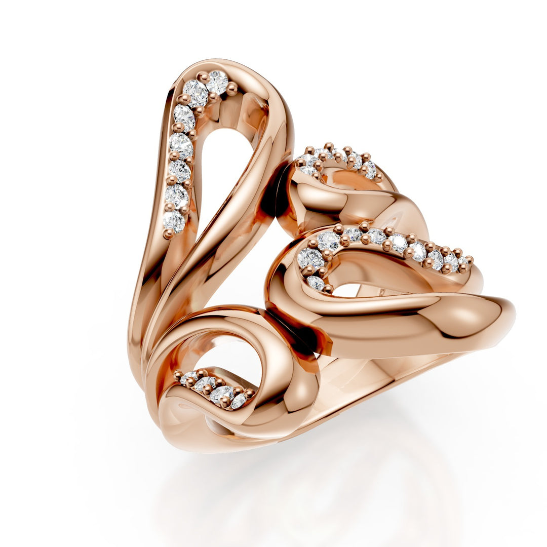 Golay-Designring mit Diamanten in Roségold AD620DR-25024110235