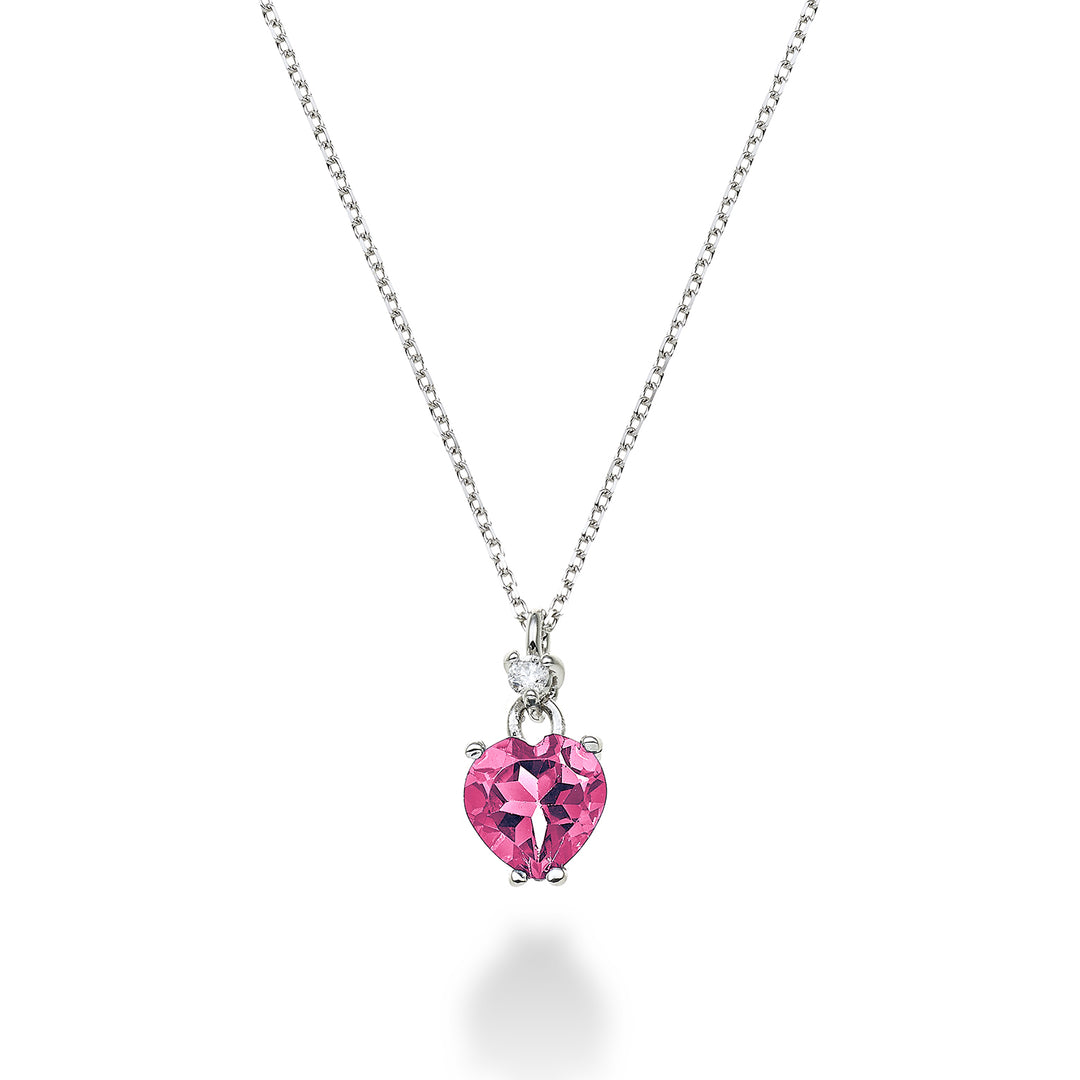 Mikiko cl 18k pink topas hjerte 6x6 ct.1,00 diam. ct.0,02 MPCL198DITPPK66O4