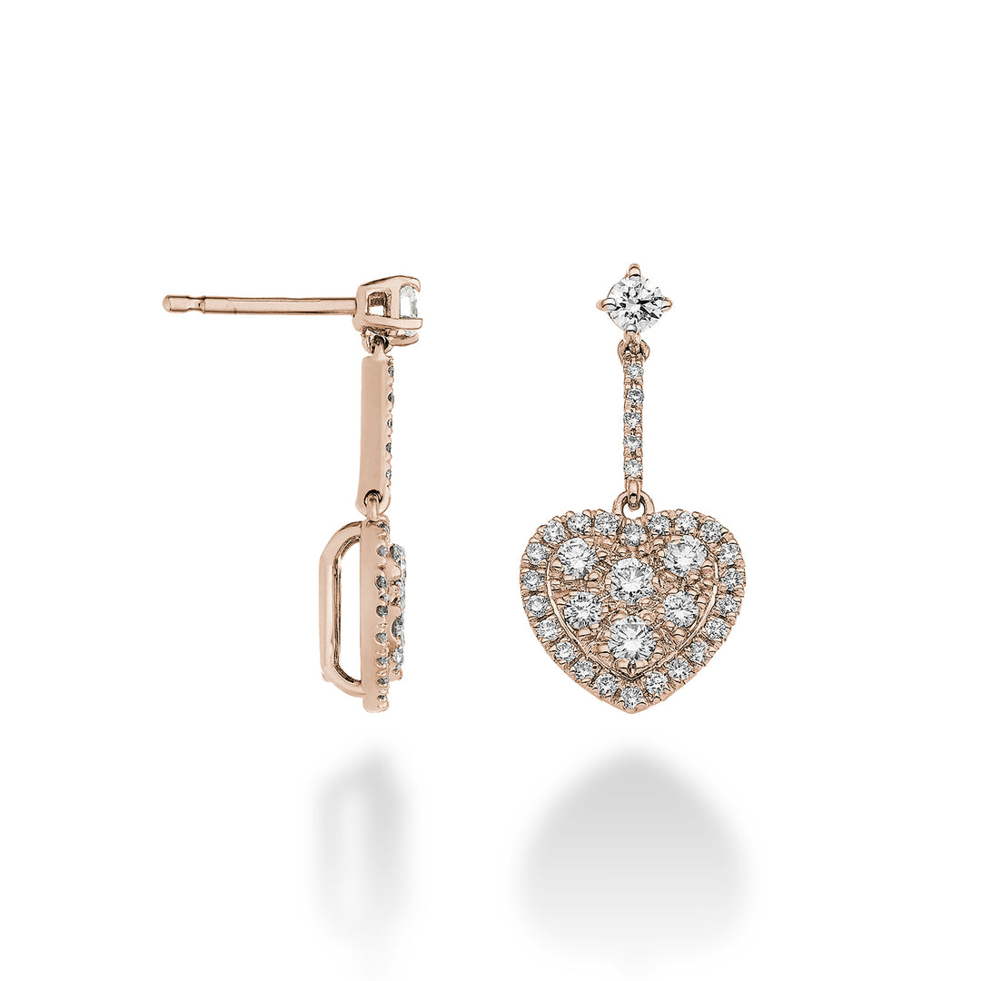 Golay heart and bar multi-stone earrings. rose gold OMPC003DIR-23082110004
