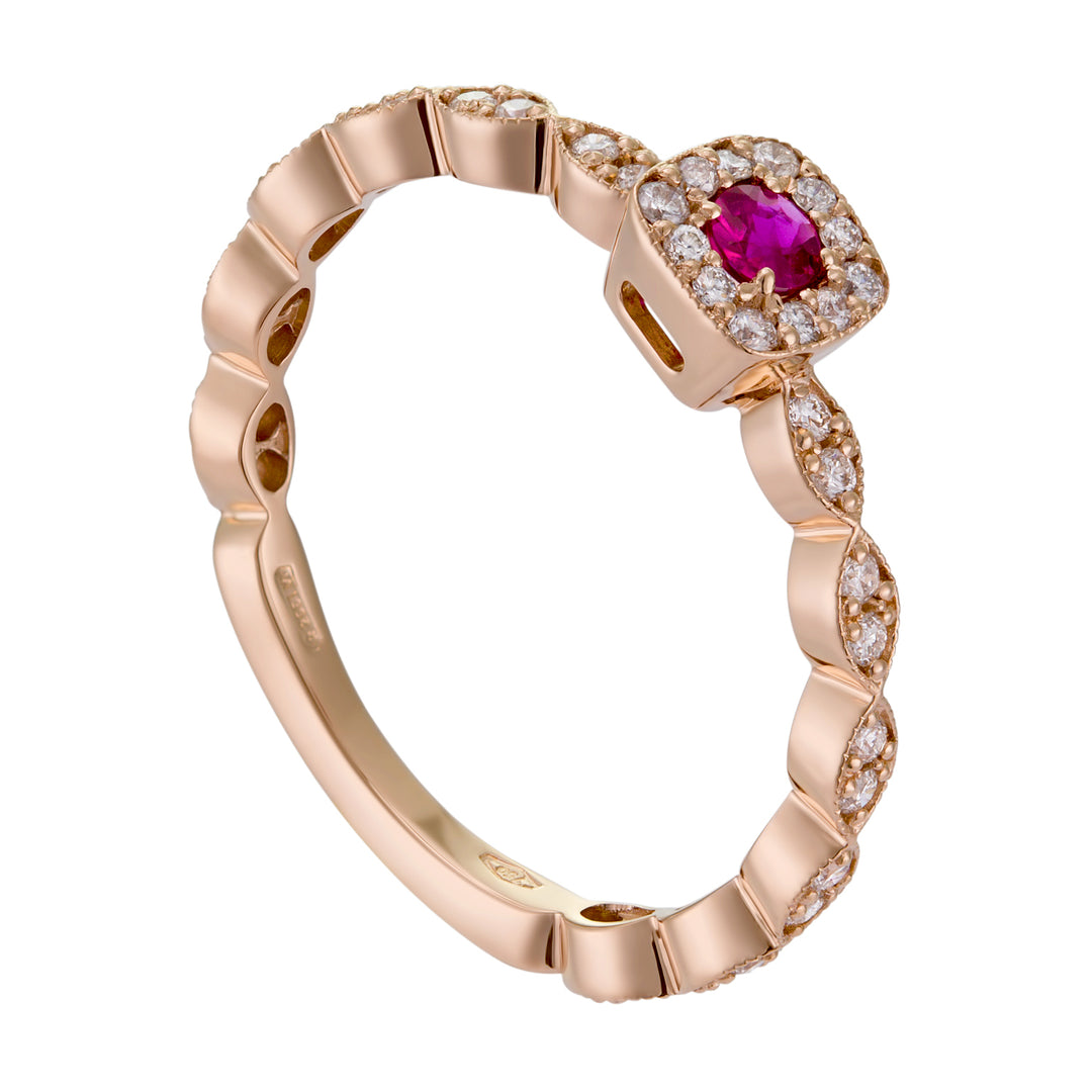 World Diamond Group Marquise-Motivband mit Balken+Cen.ct 0,09 c AET026BRUDI10-18260110003