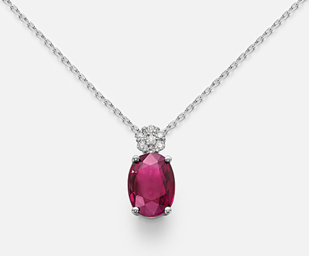 Mikiko cl 18k ruby ​​n. oval 7x5 ct.0,85 diam. ct.0.045 MD5025O4RBN085