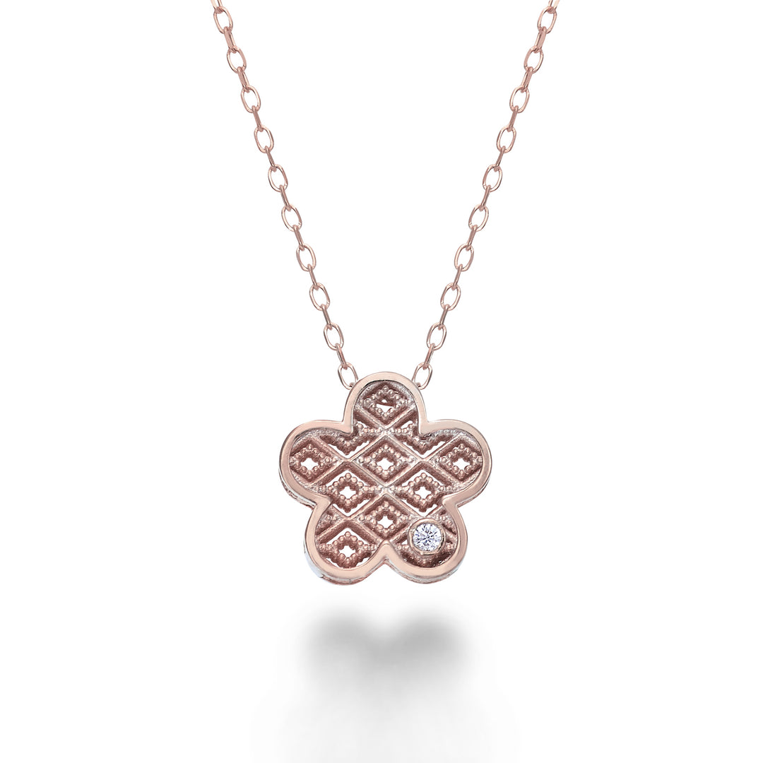 Mikiko cl 18k roséguld blomma diam. 0,01 ct MDFIOREO3