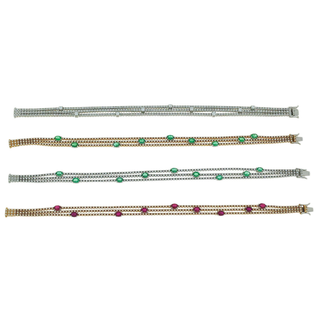 Golay 3-row square tennis bracelet BRDMBTL03-14016110102