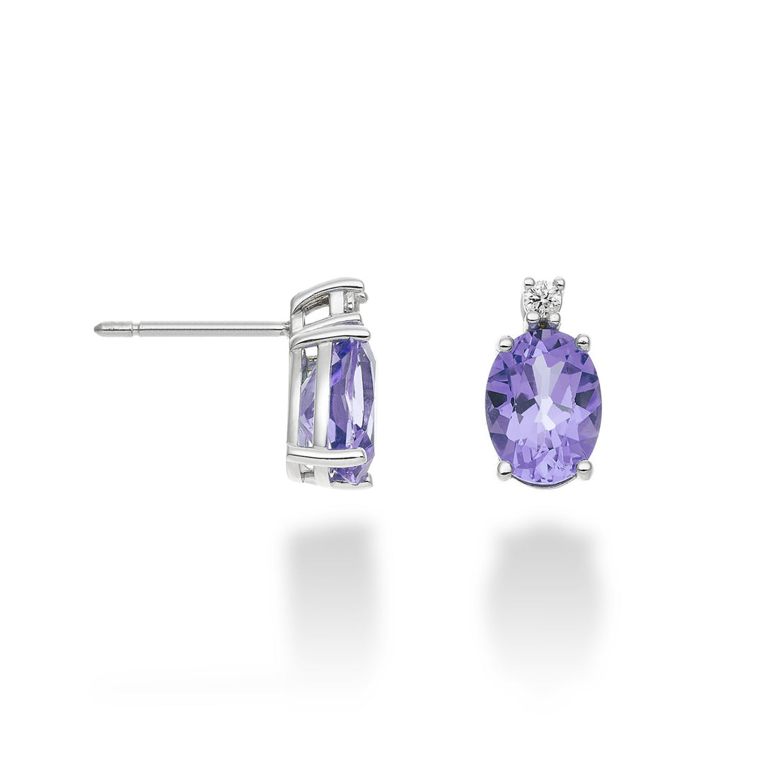 Mikiko oder 18k ovaler Amethyst 8x6 ct.2,20 Durchm. ct.0,05 MO5025O4AMET