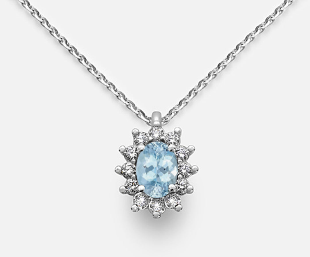 Nihama cl 9k oval akvamarin 6x4 ct.0,30 diam. 0,23 ct ND5047R4AM