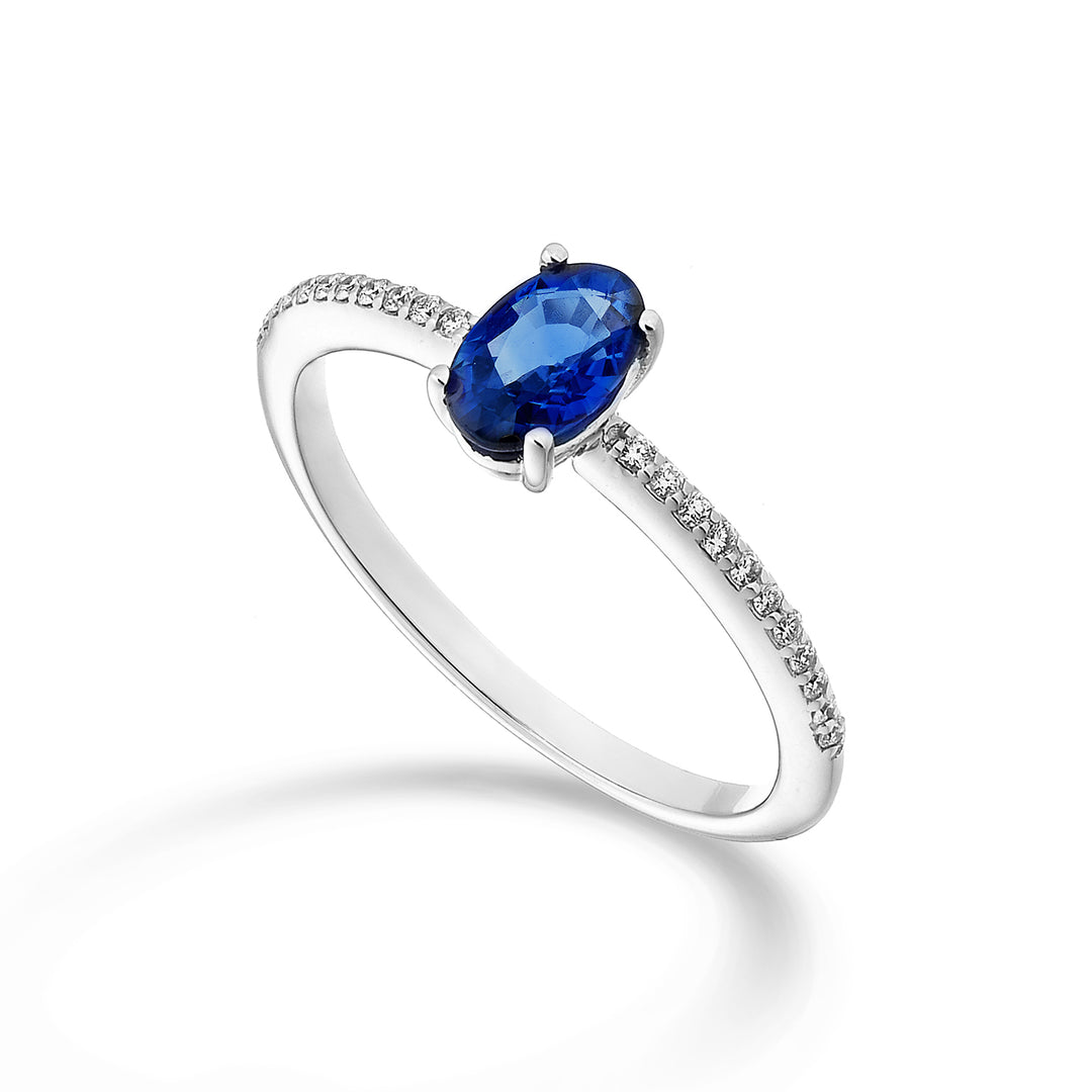 Mikiko en 18k oval safir 6x4 ct.0,40 diam. 0,08 ct MA5102O4ZFD