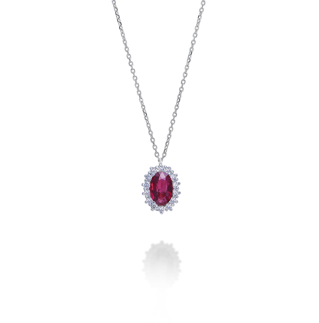 Nihama cl 9k oval rubin 6x4 ct.0,40 diam. 0,13 ct ND5086R4RBC