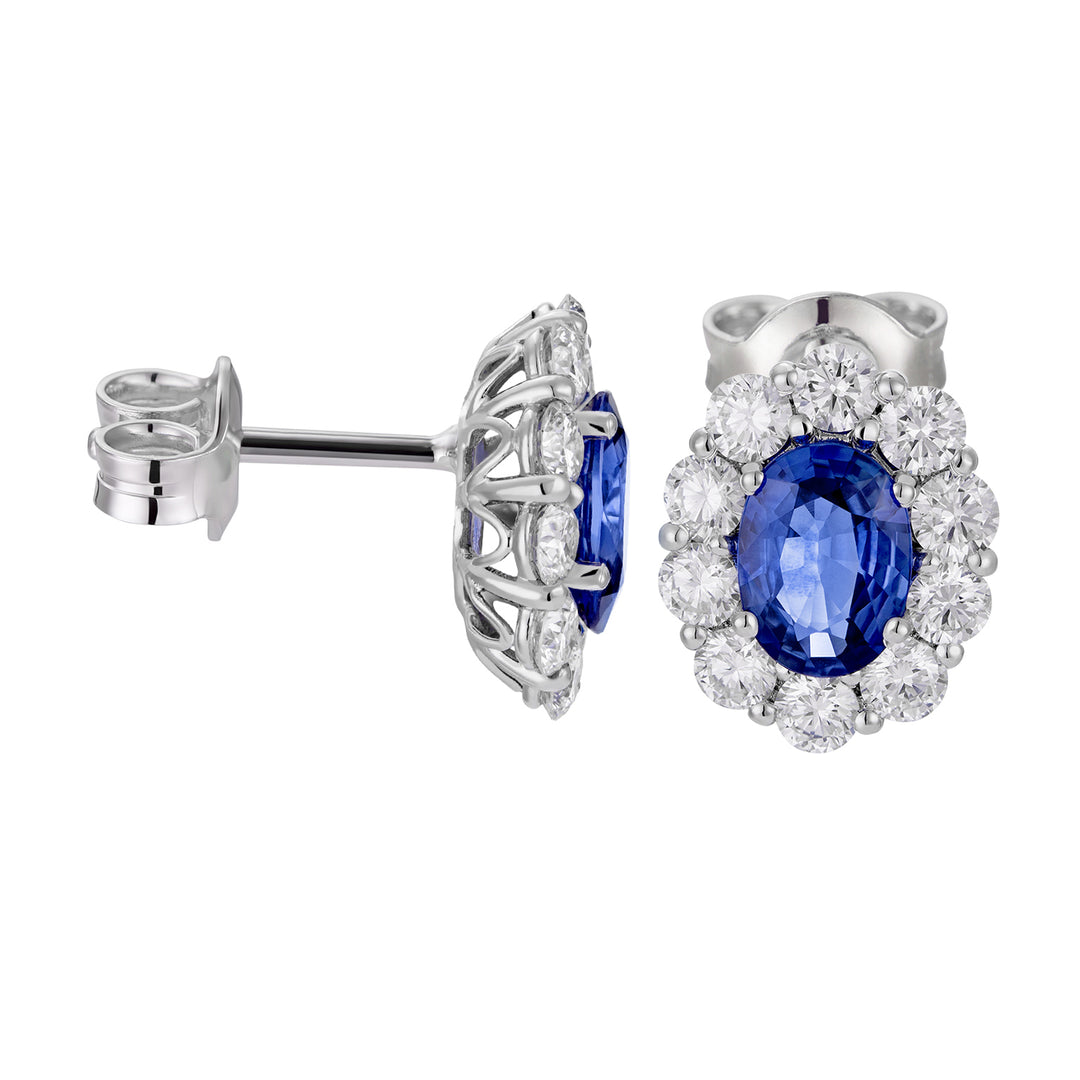Golay oval sapphire earrings 7x5 and diamonds OCL045DIZB-22034110048