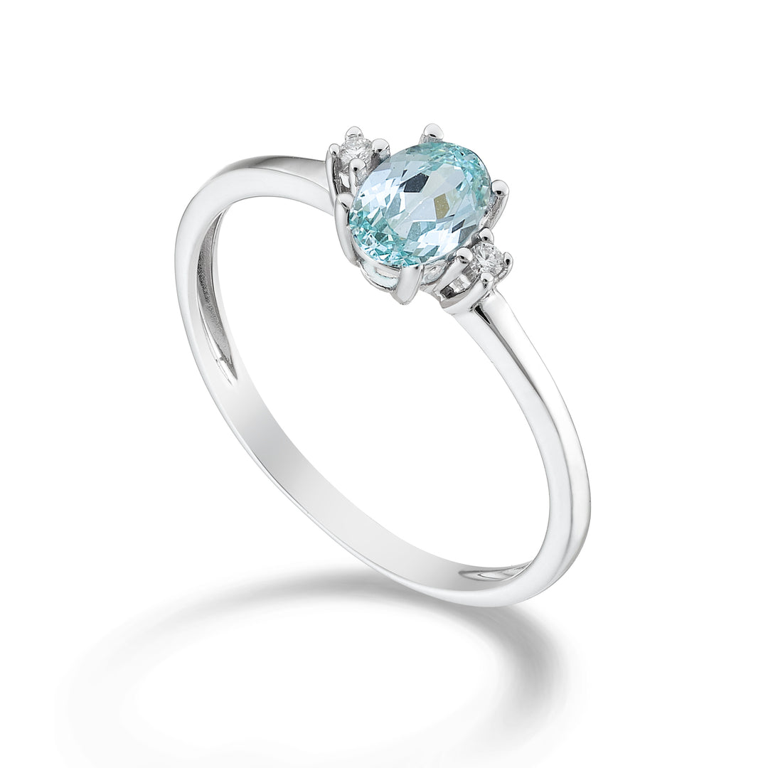 Mikiko an 18k oval paraiba tourmaline 7x5 ct.0,80 diam. ct.0.03 MA5073O4PAR