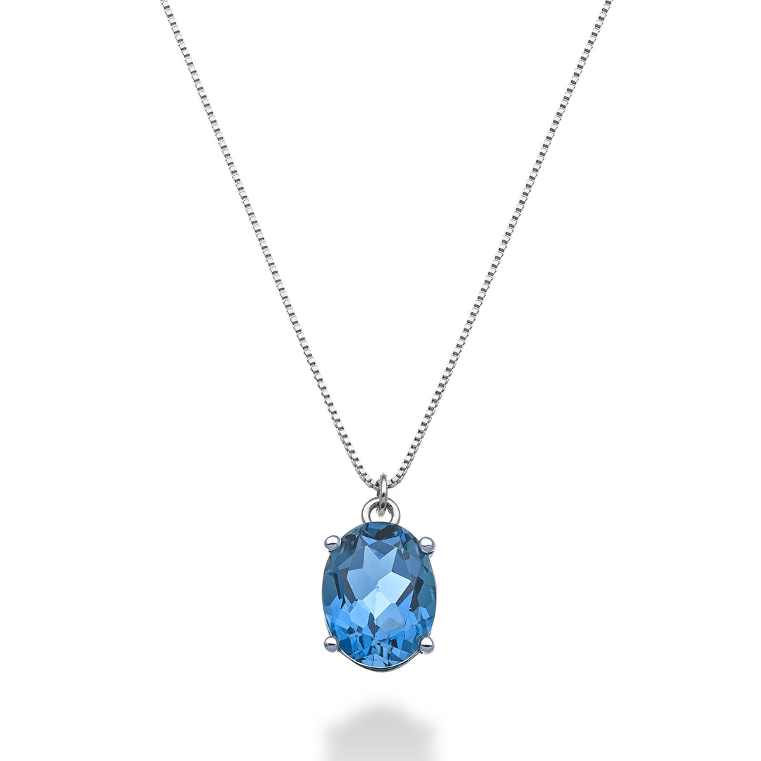 Nihama cl 18k oval London blå topas 9x7 ct.2,00 ND5143O4TPBL
