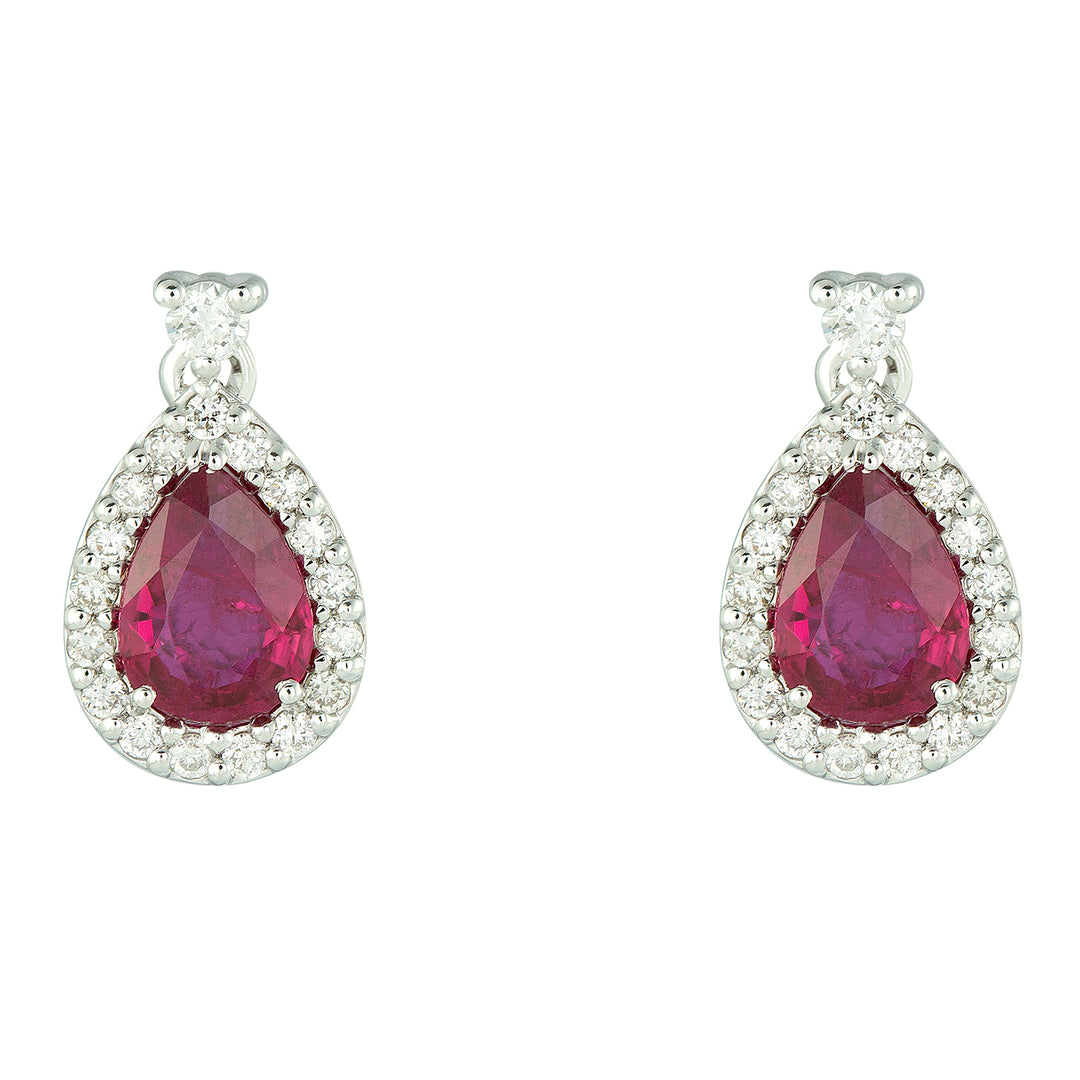 Golay ruby teardrop earrings 5x7 with diamonds OCL032DIRU-22158110082