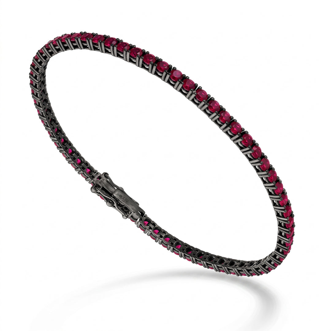 World Diamond Group tennisarmband rubiner lätttråd ct 0,015 st BTF800RU0017-175-26184110085