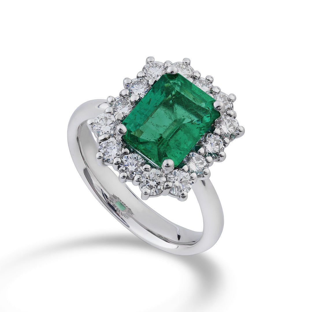 Golay ring med okt. smaragd 9x7-14 kontursten ACL058DISM79-23310110086