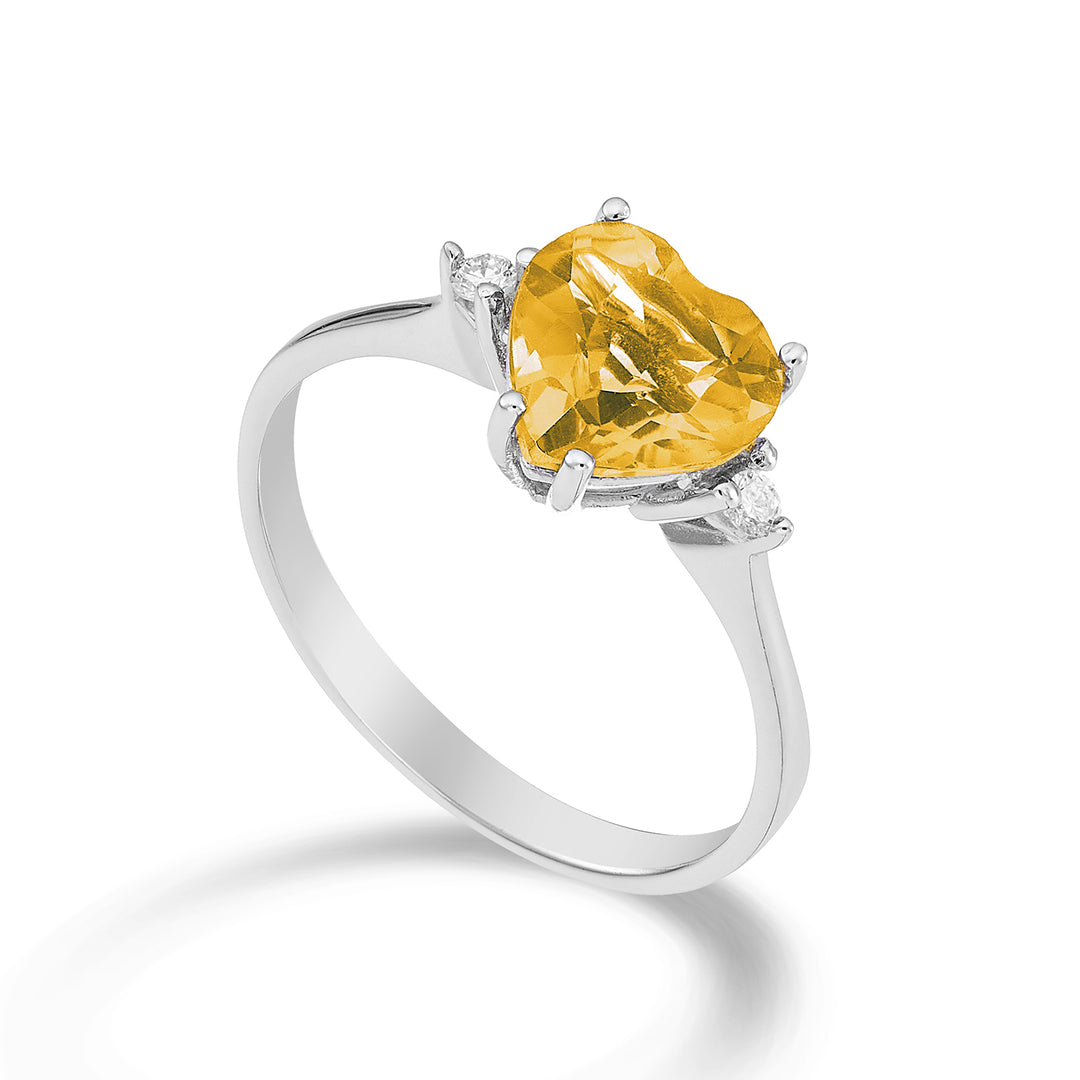 Nihama an 18k citrine heart 8x8 ct.1,45 diam. 0.05 ct NACL198DICITR88O4