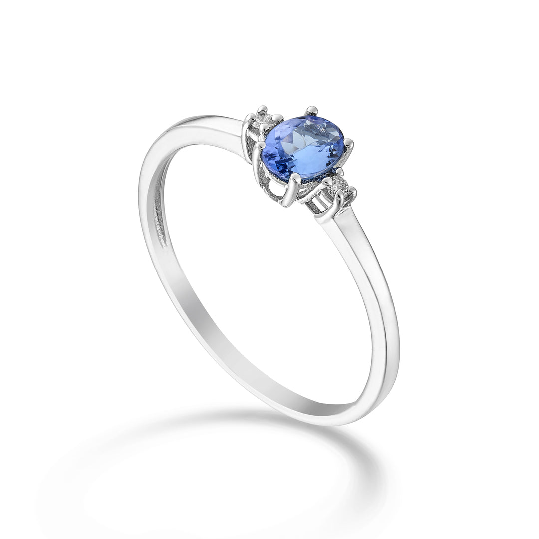 Mikiko an 9k tanzanite n. oval 5x4 ct.0.30 diam. 0.02 ct MA5191R4TZN