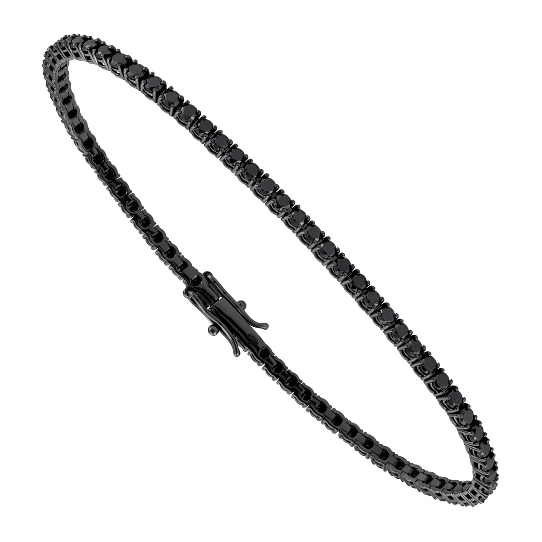 World Diamond Group 9 kt sort guld wire tennisarmbånd størrelse 17 BTF001BK2-375-24094110165